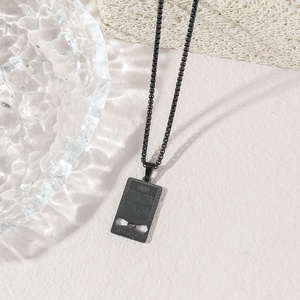 Collar de Acero Inoxidable con Caligrafía Árabe Islámica Musulmana '<span class=keywords><strong>Todo</strong></span> lo que Deseas que Dios' para Eid, Joyería de Moda, Venta al por Mayor - Product Image 5