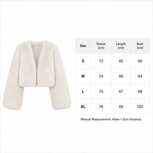 Manteau court en <span class=keywords><strong>fausse</strong></span> <span class=keywords><strong>fourrure</strong></span> de renard pour femme, coupe ajustée, écologique, doux et moelleux, veste d'extérieur tendance - Product Image 4