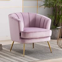 Fauteuil moderne en forme de coquille souple, tapisserie de salon, velours rose clair, pour loisirs, nouveau