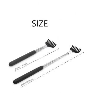 Custom LOGO Durable Portable <b>Extendable</b> Stainless Steel Back Scratcher Telescoping Feature Pet Massager Silk Screen Gifts - Product Image 2