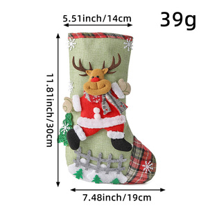 Décorations de Noël 2026 : Chaussettes décoratives saisonnières, sacs cadeaux, pochettes à bonbons, chaussettes suspendues pour cheminée à motif écossais - Product Image 6