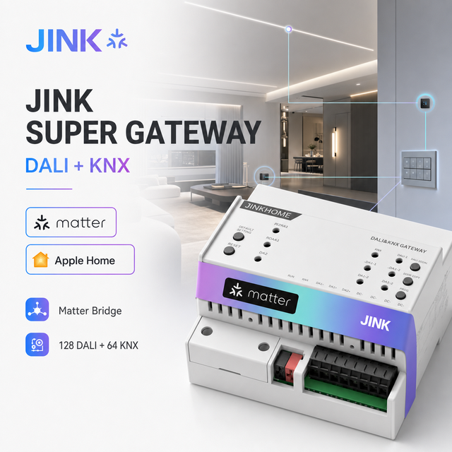 JINK Super Gateway KNX Matter 1.5 Smart Home Bridge 249 Devices Ethernet Apple Home Google Home Alexa SmartThings