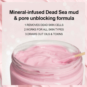 Etiqueta privada Cara Limpieza profunda de poros Mejora los poros Piel fresca Naturals Máscara de barro del Mar Muerto para la cara y el cuerpo - Product Image 3