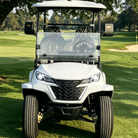Voitures de golf de bonne qualité, deux places, 48 volts, électriques au lithium, avec pare-brise pliable et porte-sac pour le terrain de golf