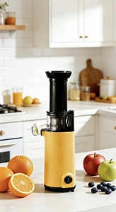 Mini presse-agrumes vertical WJE C1B, goulotte d'alimentation large de 45 mm, technologie d'extrusion spirale, 120 W pour jus de légumes et de fruits - Product Image 3