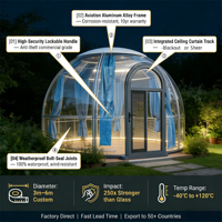 Tente bulle transparente pour hôtel et complexe hôtelier - Dôme à vue panoramique avec éclairage LED - Taille personnalisée disponible