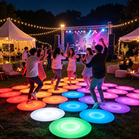 Piste de danse LED portable 16RGB avec capteur de mouvement, étanche, ronde, pour scène, parc, club, bar, soirée, boîte de nuit, décorations de mariage