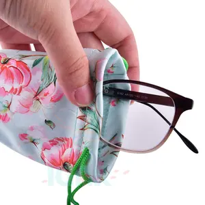 Microfiber Sunglasses Case with Drawstring Closure, Glasses pouch for Eyeglasses, Gadgets, Cell Phones, Jewelry, Watches
