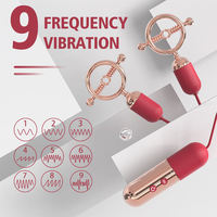 Bestseller Geschenk 2-in-1 BDSM Nippel-Klitoris-Stimulator Vibro-Ei Wasserdicht IPX6 USB-Aufladbar 9 Frequenzstufen Vibration