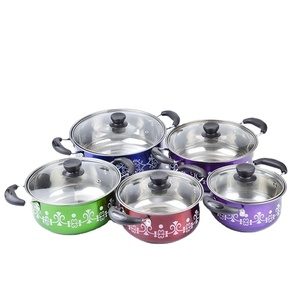 De alta calidad de acero inoxidable olla de cocción y pan de ollas y sartenes utensilios de cocina juegos de cocina con tapas en vidrio - Product Image 1