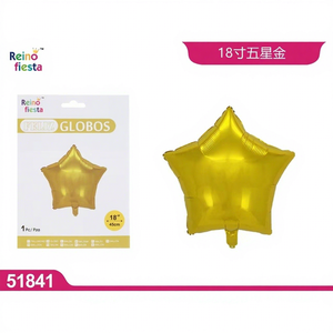 Ballon en aluminium doré en forme d'étoile de 18 pouces pour la fête des Mères, les remises de diplômes, le Nouvel An chinois, les fêtes et célébrations - Vente en gros Peiyong - Product Image 1