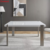 Table à manger carrée en Corian pour la maison, table moderne pour salon de thé à bulles, restaurant, pour 8 personnes
