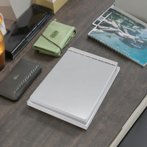 여행사용 맞춤형 A6 노트패드 100매 스테인리스 스틸 메탈 커버 및 열제본 - Product Image 1