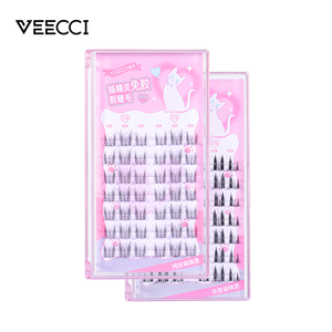 Juego de pestañas individuales en racimo, extensiones de pestañas postizas esponjosas, juego de pestañas con pegamento y sellado, maquillaje de pestañas reutilizable - Product Image 2