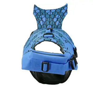 Gilet de sauvetage réglable personnalisé pour chien Gilet de natation pour sauveteur avec harnais d'aide à la flottabilité camouflage Gilet de sauvetage pour animaux de compagnie requin