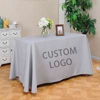 Nappe de table rectangulaire blanche avec logo personnalisé pour les mariages et événements Décorations promotionnelles pour fêtes