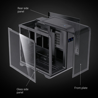 Gaming PC Case Tempered Glass ATX Computer Chassis with Temperature Display Support 360mm Liquid Cooling OEM ODM Factory