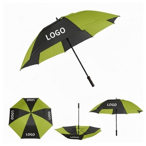 Wholesale Custom Logo Manual Pongee Windproof Rainproof UPF50+ Straight Golf <b>Umbrella</b> for Men Women with Large Canopy - Product Image 3