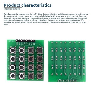 Module de clavier matriciel 4x4, 16 touches, matrice de commutateurs tactiles pour carte d'extension de microcontrôleur, pour projets <span class=keywords><strong>Arduino</strong></span> DIY - Product Image 3