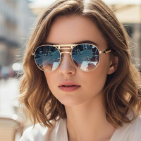 Lunettes de soleil premium, lunettes de soleil à branches à ressort, lunettes de soleil circulaires, protection UV400, lunettes de soleil tendance, nouveautés, lunettes de soleil en métal, steampunk