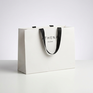 Sacs de courses personnalisés, impression de logo, <span class=keywords><strong>emballage</strong></span> cadeau, papier carton blanc 230g pour vêtements, carton rigide blanc haut de gamme - Product Image 4