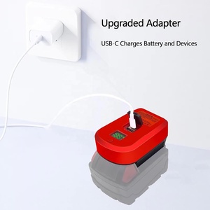 Adaptateur de <span class=keywords><strong>chargeur</strong></span> de batterie pour batterie <span class=keywords><strong>Milwaukee</strong></span> M-18, adaptateur de <span class=keywords><strong>chargeur</strong></span> USB-C PD65W, station de charge <span class=keywords><strong>rapide</strong></span> avec affichage LED - Product Image 3