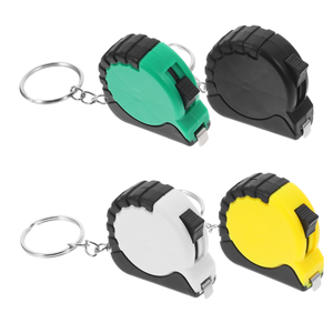 Mètre Ruban Promotionnel Portable Mini en Acier avec Porte-clés 1M, Mètre Ruban Cadeau Enveloppé de Caoutchouc PRT avec Logo Personnalisé - Product Image 1