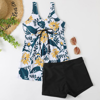 Nouveau maillot de bain tankini sans bretelles grande taille pour femme, coupe explosive personnalisée, taille haute, anti-UV, séchage rapide, respirant, imprimé 2 pièces