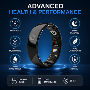 แหวนสมาร์ทแบบกำหนดเองได้ IP68 กันน้ำ สแตนเลสสตีล RFID <span class=keywords><strong>ตรวจ</strong></span>วัดอัตราการเต้นของ<span class=keywords><strong>หัวใจ</strong></span> อุณหภูมิผิวหนัง สำหรับผู้ชายและผู้หญิง - Product Image 4