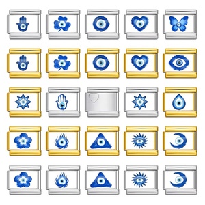 Dijes Italianos de la Serie Ojo del Diablo Azul, Diseño Original Personalizado, Compatibles con Pulseras de Acero Inoxidable de 9mm, para Hacer Joyería DIY para Hombres y Mujeres - Product Image 1