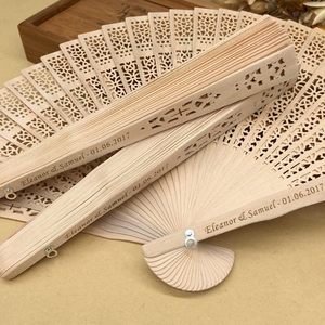 Abanico de Mano de Madera Nicro a Precio de Fábrica Personalizado con Grabado Calado para Regalo de Invitados en Bodas y Fiestas - Product Image 1