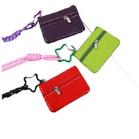 Mini porte-monnaie créatif en forme d'étoile, pendentif de sac porte-clés, pochette zippée en cuir PU coloré, ornement de voiture, portefeuille décoratif à suspendre