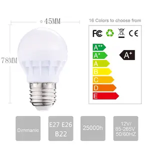 LED G45 RGB Festival Atmosphere Light CCT 3000 6000k LED Bulb With RGB Remote Control Customizable