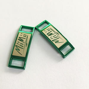 Cierre de encaje de zapato verde metálico, hebilla de cordón, etiqueta de cordón. - Product Image 6