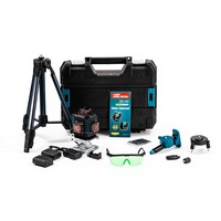 Kit de niveau laser vert 4D 16 lignes 30m avec auto-nivellement, trépied et accessoires de batterie