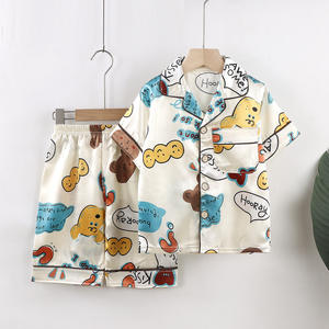 Conjunto de Ropa de Dormir Ligera de Seda de Hielo con Dibujos Animados Transpirable para Niños, Primavera Verano, Conjunto de Pijamas para Niños y Niñas - Product Image 3