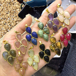 Lucky Children's 18K Gold Plated <b>Natural</b> <b>Stone</b> & Baroque Pearl Charm Pendant Handmade DIY Trendy Fashion <b>Jewelry</b> - Product Image 3