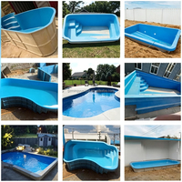 Piscine rectangulaire préfabriquée en fibre de verre enterrée avec escaliers, pour l'utilisation dans la cour de la résidence