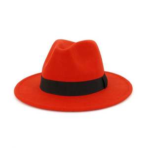 Sombrero Fedora de Ala Ancha para Hombre, Elegante, 100% Fieltro de Lana, con Banda Estampada, Color Negro - Product Image 4
