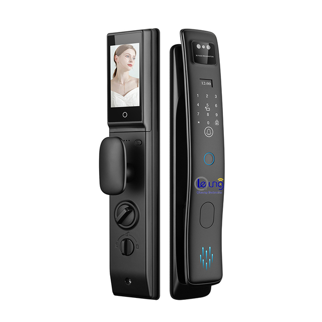 Qleung Smart Door Lock with 3D Face Recognition Video Intercom Digital Fingerprint Card Code Access Tuya Wifi Compatible