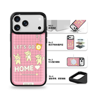 Coque de téléphone AG Feeling Black Edge avec dorure et motif chat pour iPhone 17, 17 Pro Max, 16 Pro, 15 – Coque magnétique