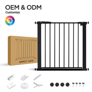 Adjustable Extension Toddler Gate Kids Fence Gate Baby Safety Lock Door For Stairs Baby Pet Gate Extra Wide Safety Gates