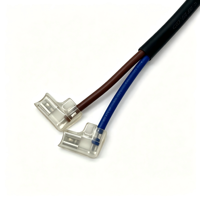 187 4.8mm Konektor Kabel Sambung Cepat Betina Tipe Pengunci Sudut Kanan 2 Pin dengan Boot Transparan Berinsulasi