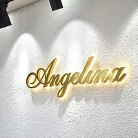 Pabrik DakeSign Grosir Papan Nama Komersial Huruf LED Stainless Steel Backlit untuk Kedai Kopi, Salon Kecantikan, dan Penunjuk Arah