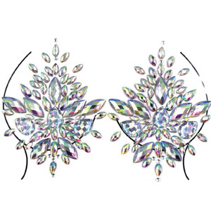 Shimmer ing Gem Wieder verwendbare Strass-BH-Aufkleber Crystal Breast <span class=keywords><strong>Nipple</strong></span> <span class=keywords><strong>Pasties</strong></span> Covers Bling Adhesive Boob <span class=keywords><strong>Pasties</strong></span> für sexy Damen - Product Image 4