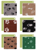 Couverture polaire multi-couleurs à motifs de pattes pour animaux de compagnie (chats et chiens) – Vente en gros fabricant