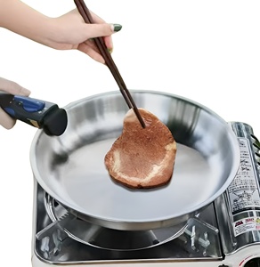 Fabbrica all'ingrosso durevole personalizzabile Tri-strati in acciaio inox Set di pentole con manico staccabile e coperchio in Silicone per cucine - Product Image 2