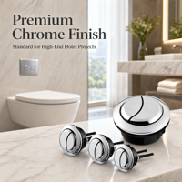 Bouton de chasse d'eau double universel professionnel en ABS chromé pour projets de salles de bain d'hôtels modernes et réparation d'articles sanitaires