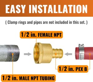 Conexiones de Latón sin Plomo de 1/2" <span class=keywords><strong>PEX</strong></span> a 1/2" NPT Hembra, Cabeza Hexagonal Recta, Certificación NSF y CUPC, Estándar <span class=keywords><strong>PEX</strong></span> F1807, Fábrica China - Product Image 4