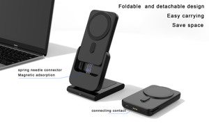 2024 พับได้ 10000MAhไร้สายแม่เหล็กPower Bank 15W 3in1 ไร้สายสําหรับiPhone15 <span class=keywords><strong>Apple</strong></span> Watch S9 หูฟัง - Product Image 5